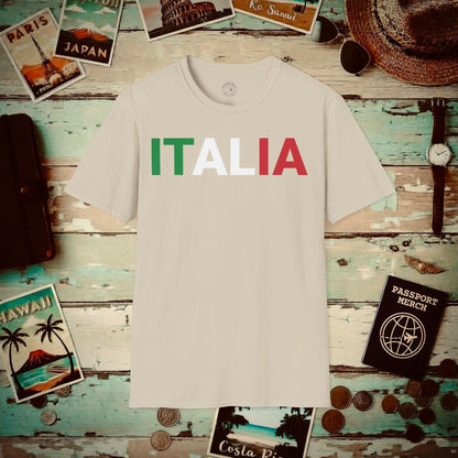 Italia Patriotism Italy Letter Flag T-Shirt Sand / S