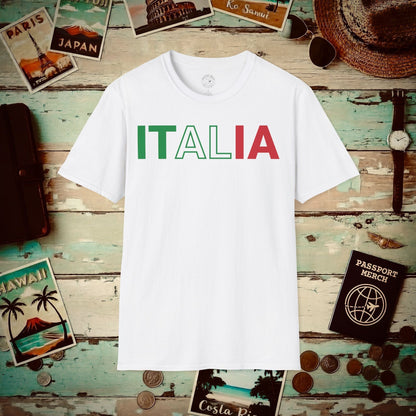 Italia Patriotism Italy Letter Flag T-Shirt White / S