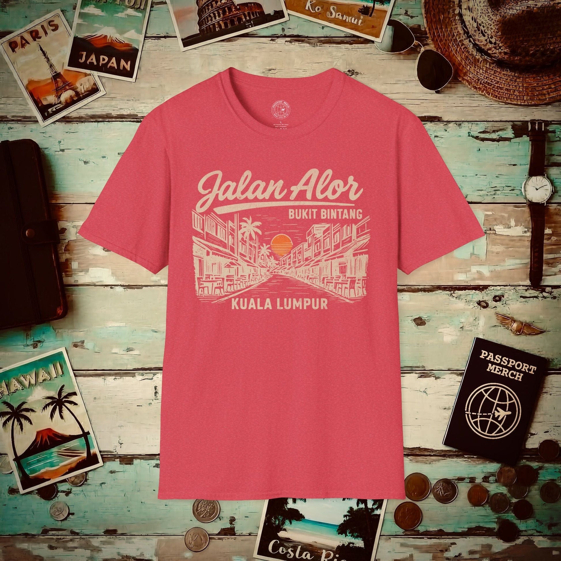 Jalan Alor Kuala Lumpur Malaysia (Vintage Urban) T-Shirt Heather Red / S