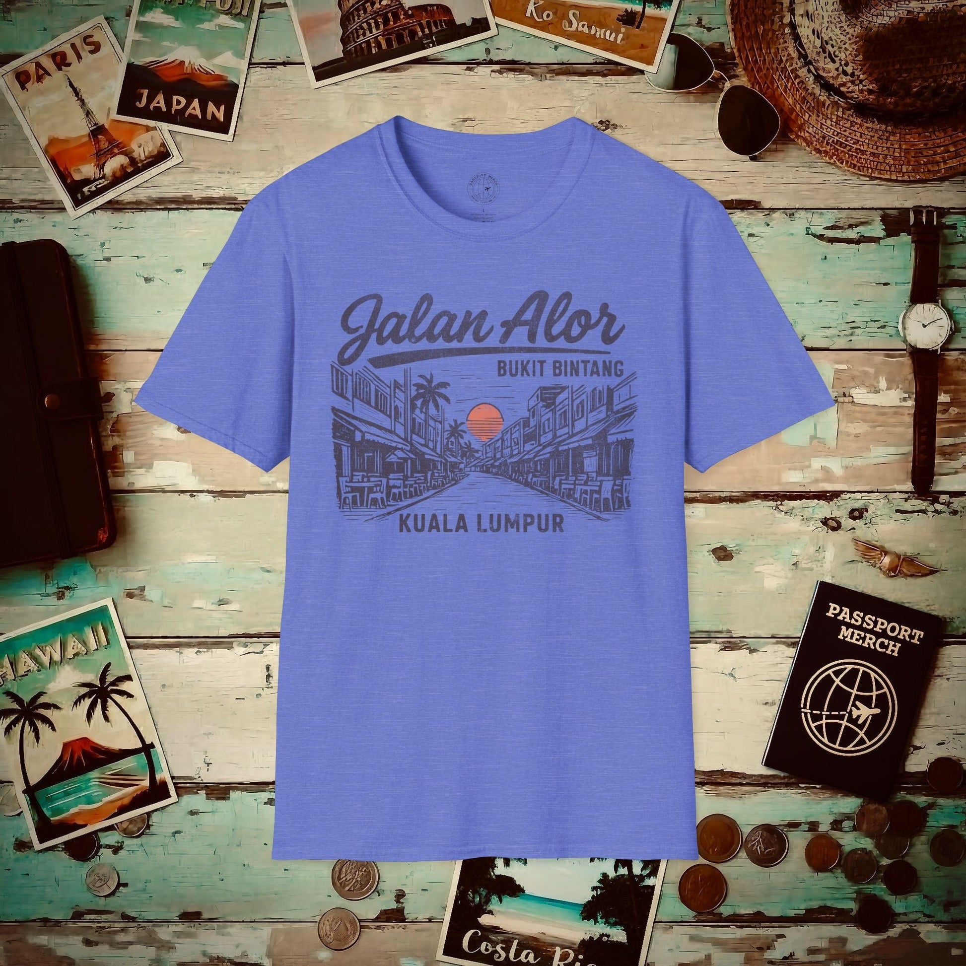 Jalan Alor Kuala Lumpur Malaysia (Vintage Urban) T-Shirt Heather Royal / S