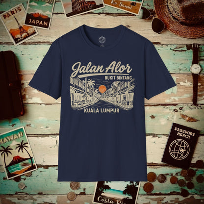 Jalan Alor Kuala Lumpur Malaysia (Vintage Urban) T-Shirt Navy / S
