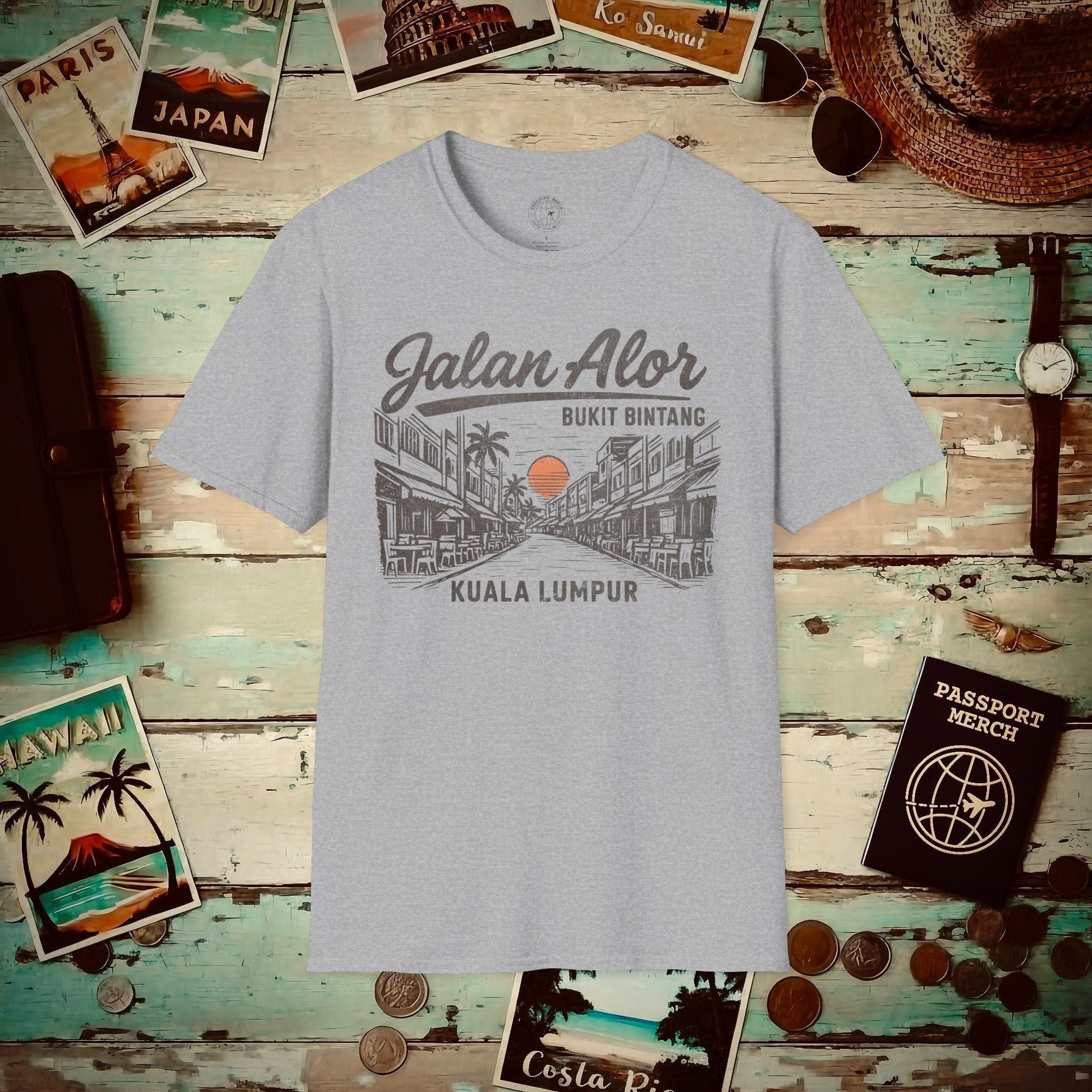 Jalan Alor Kuala Lumpur Malaysia (Vintage Urban) T-Shirt Sport Grey / S