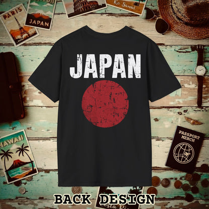Japan Vintage Flag Back Print T-Shirt Black / S