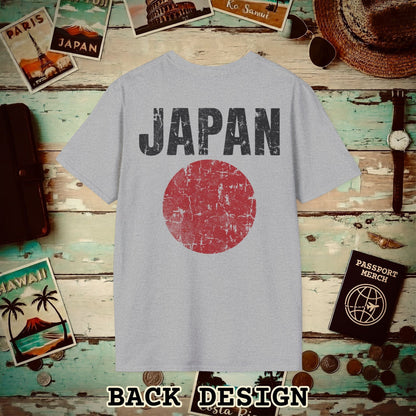 Japan Vintage Flag Back Print T-Shirt Sport Grey / S