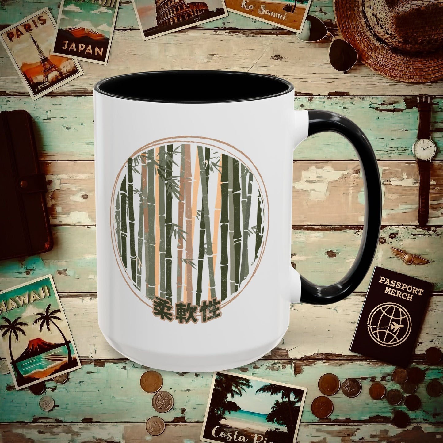 Japanese Jūnansei (Flexibility) Bamboo 15oz Mug Black / 15oz