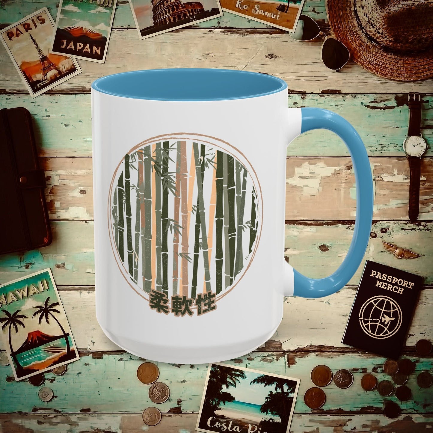 Japanese Jūnansei (Flexibility) Bamboo 15oz Mug Light Blue / 15oz