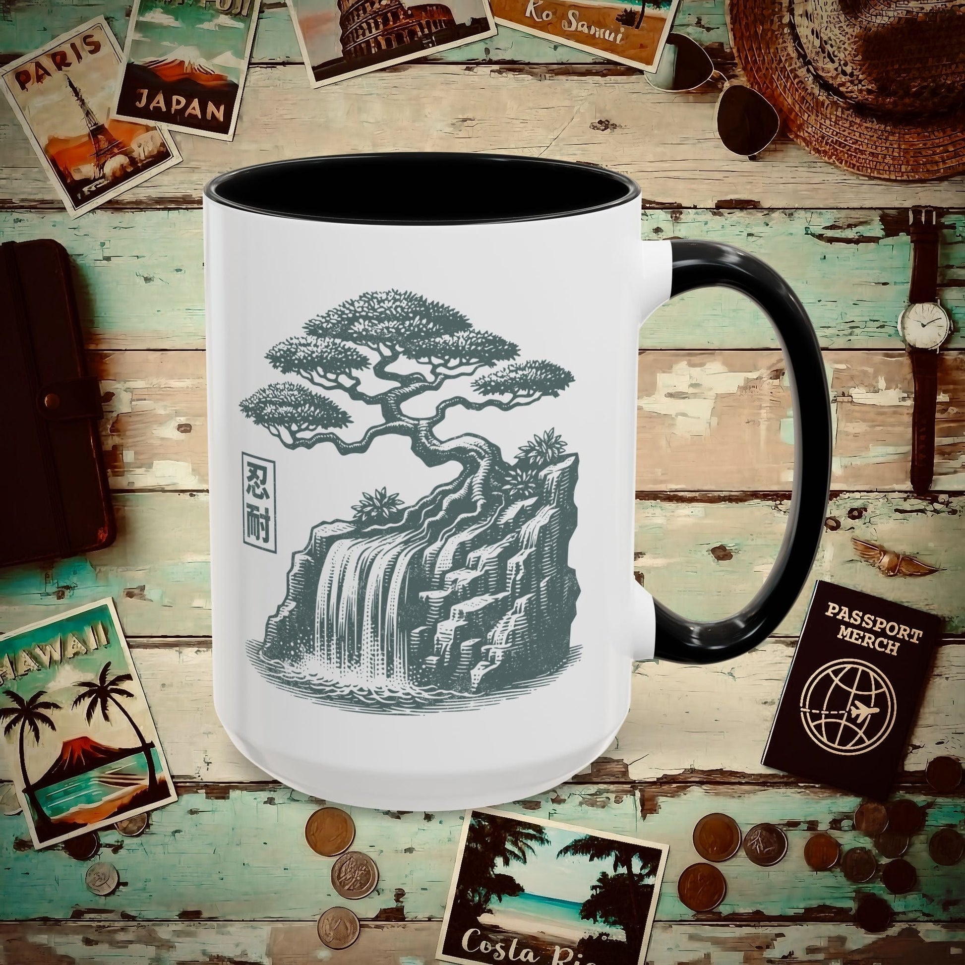 Japanese Nintai (Patience) Bonsai 15oz Mug Black / 15oz