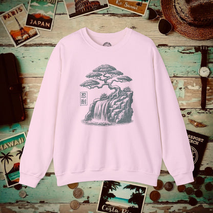 Japanese Nintai (Patience) Bonsai Crewneck Light Pink / S