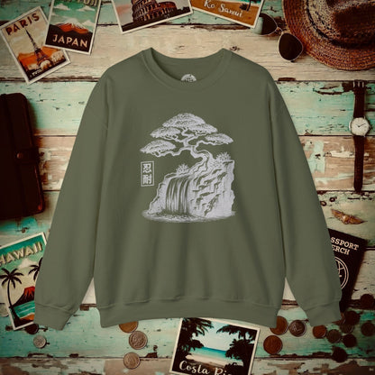 Japanese Nintai (Patience) Bonsai Crewneck Military Green / S