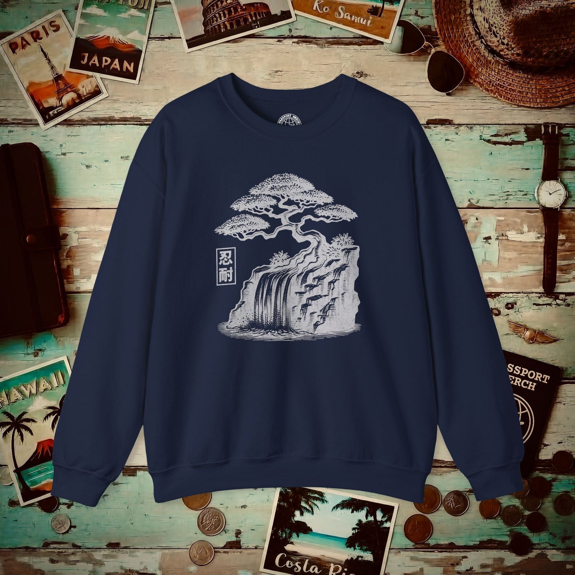Japanese Nintai (Patience) Bonsai Crewneck Navy / S
