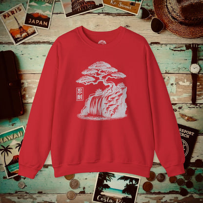 Japanese Nintai (Patience) Bonsai Crewneck Red / S