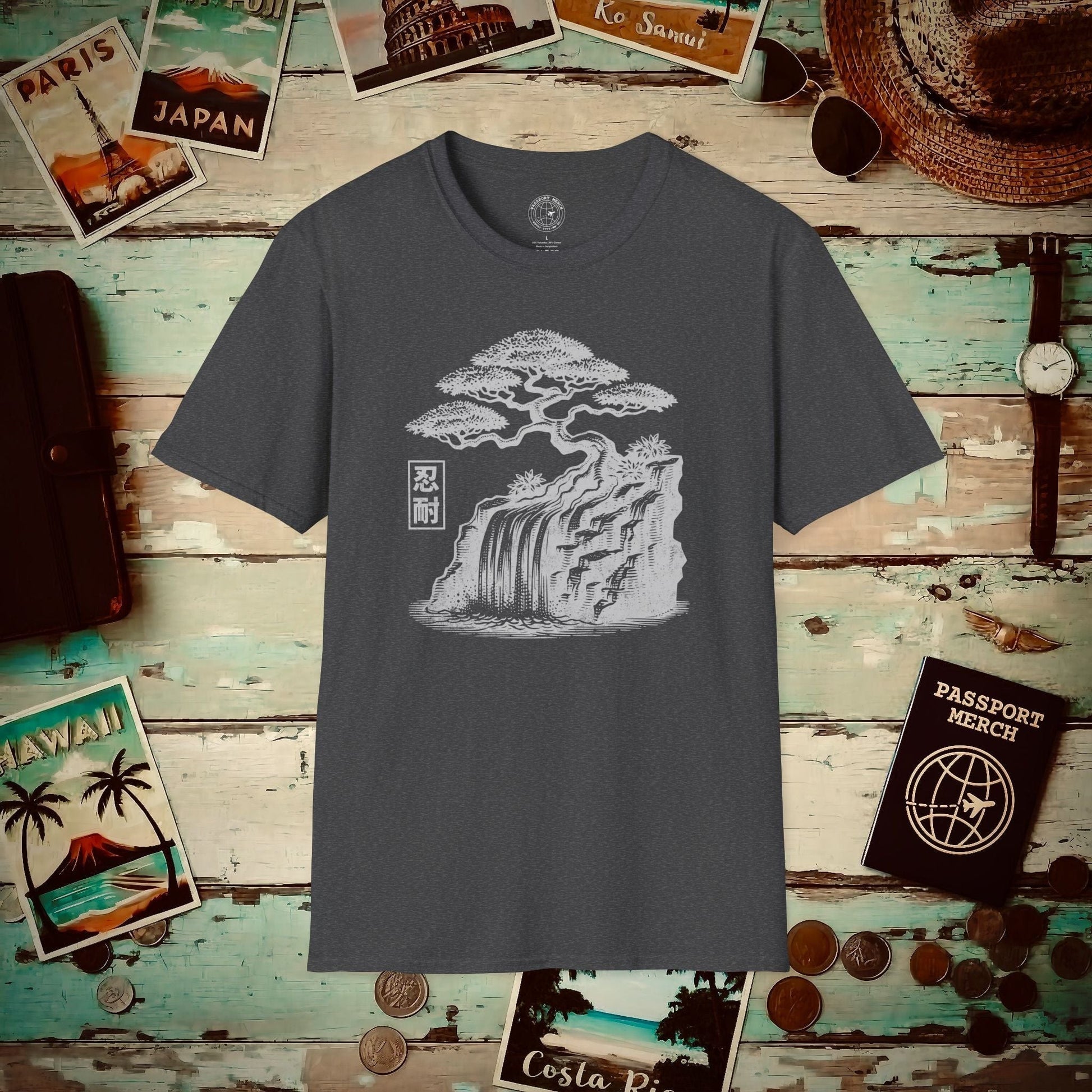 Japanese Nintai (Patience) Bonsai T-Shirt Dark Heather / S