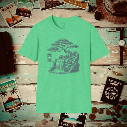 Japanese Nintai (Patience) Bonsai T-Shirt Heather Irish Green / S