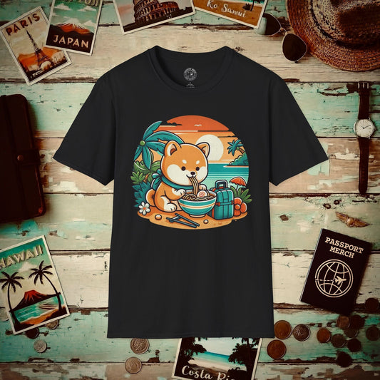 Japanese Shiba Inu Meets Hawaiian Saimin T-Shirt Black / S