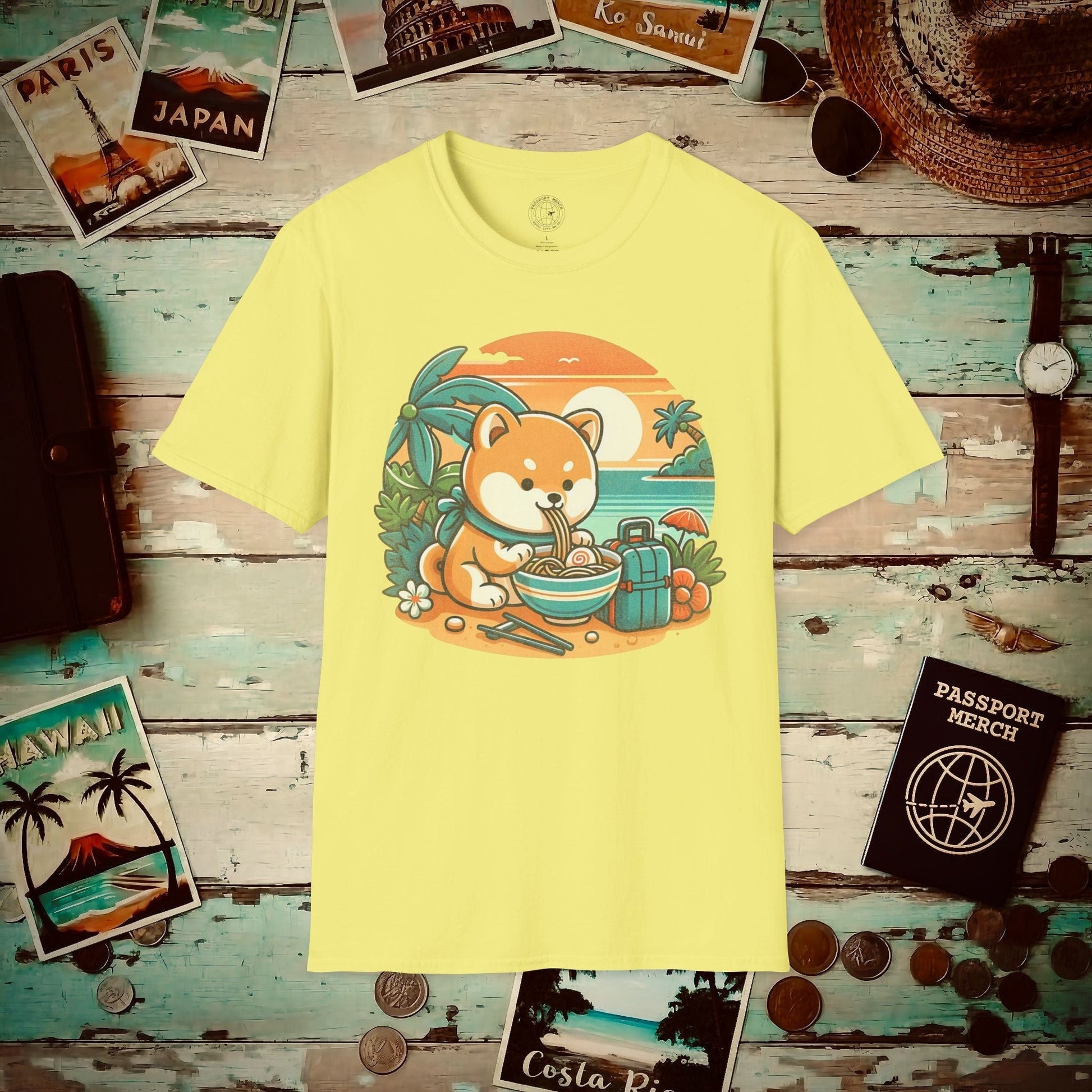 Japanese Shiba Inu Meets Hawaiian Saimin T-Shirt Cornsilk / S