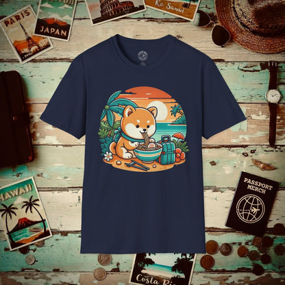 Japanese Shiba Inu Meets Hawaiian Saimin T-Shirt Navy / S