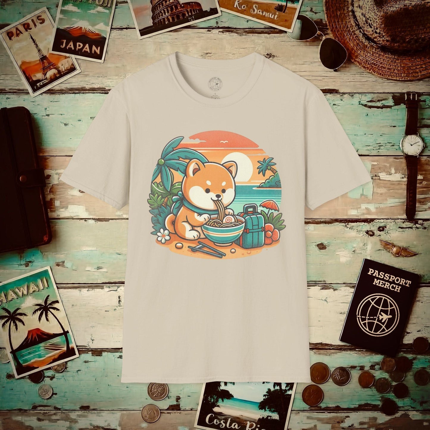 Japanese Shiba Inu Meets Hawaiian Saimin T-Shirt Sand / S
