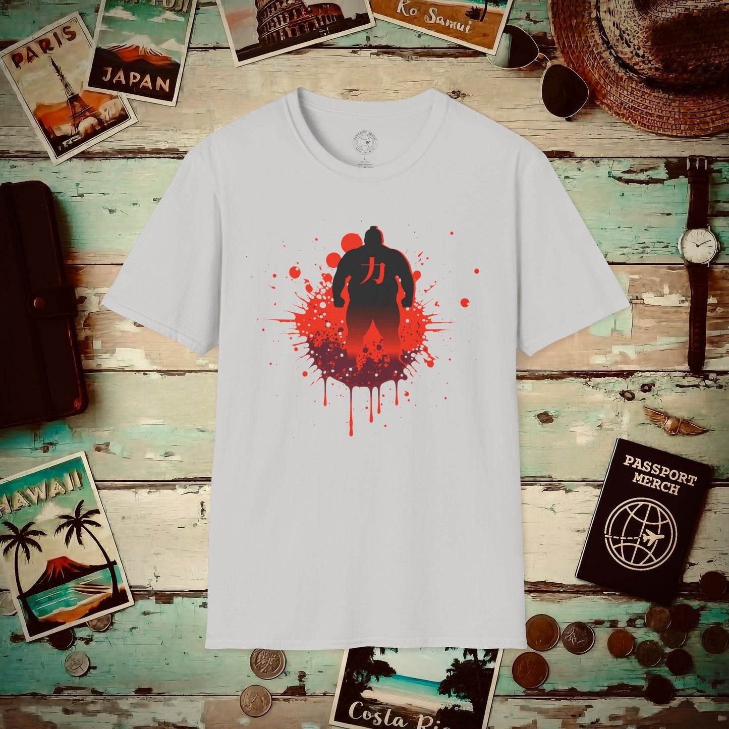 Japanese Sumo Chikara (Power) T-Shirt Ice Grey / S