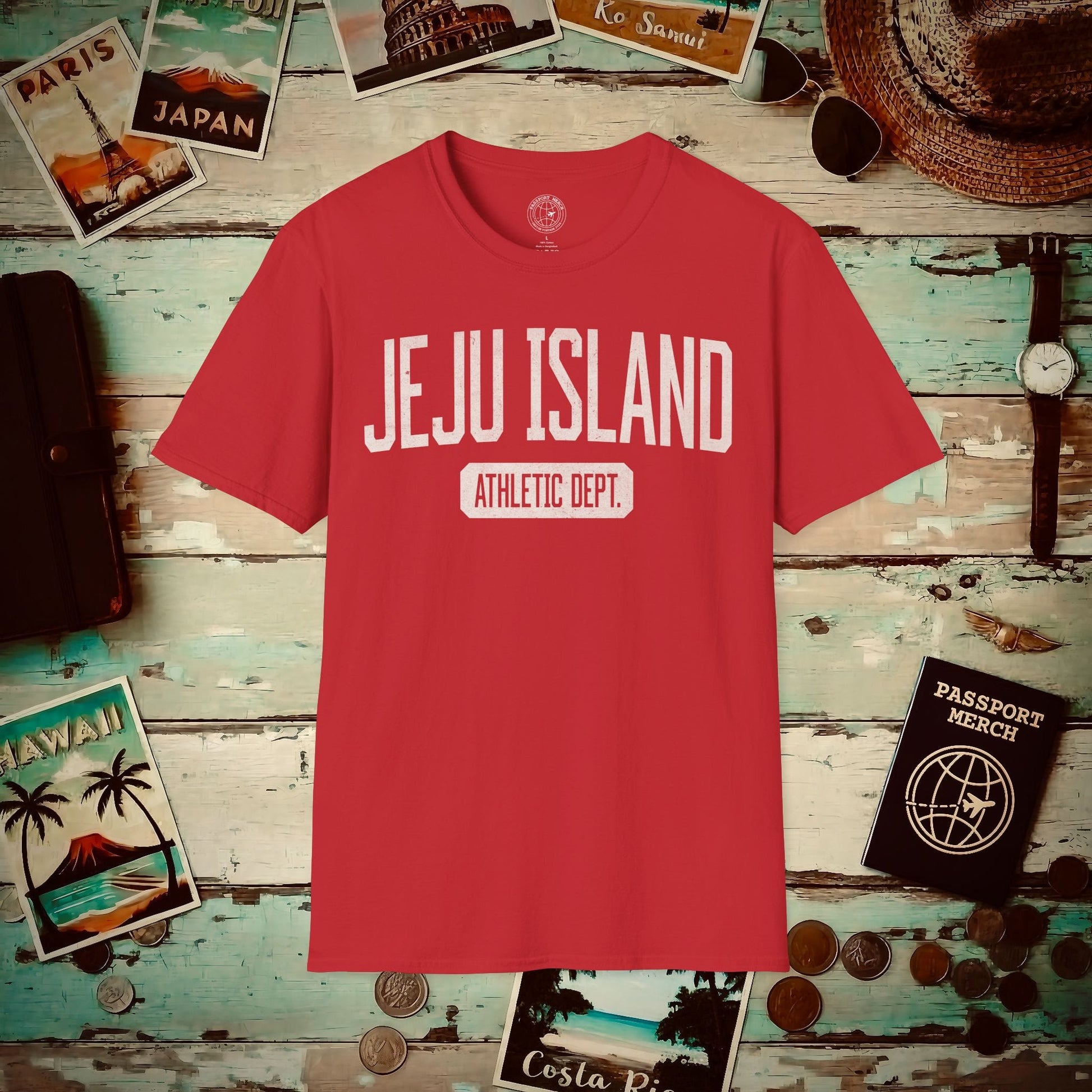 Jeju Island Athletic Dept. Korea T-Shirt Red / S