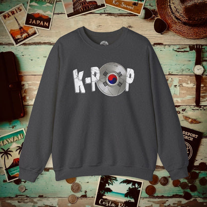 K-POP Vinyl, Korea Crewneck Dark Heather / S
