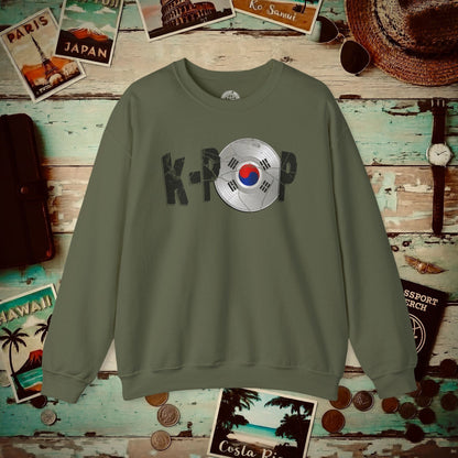 K-POP Vinyl, Korea Crewneck Military Green / S