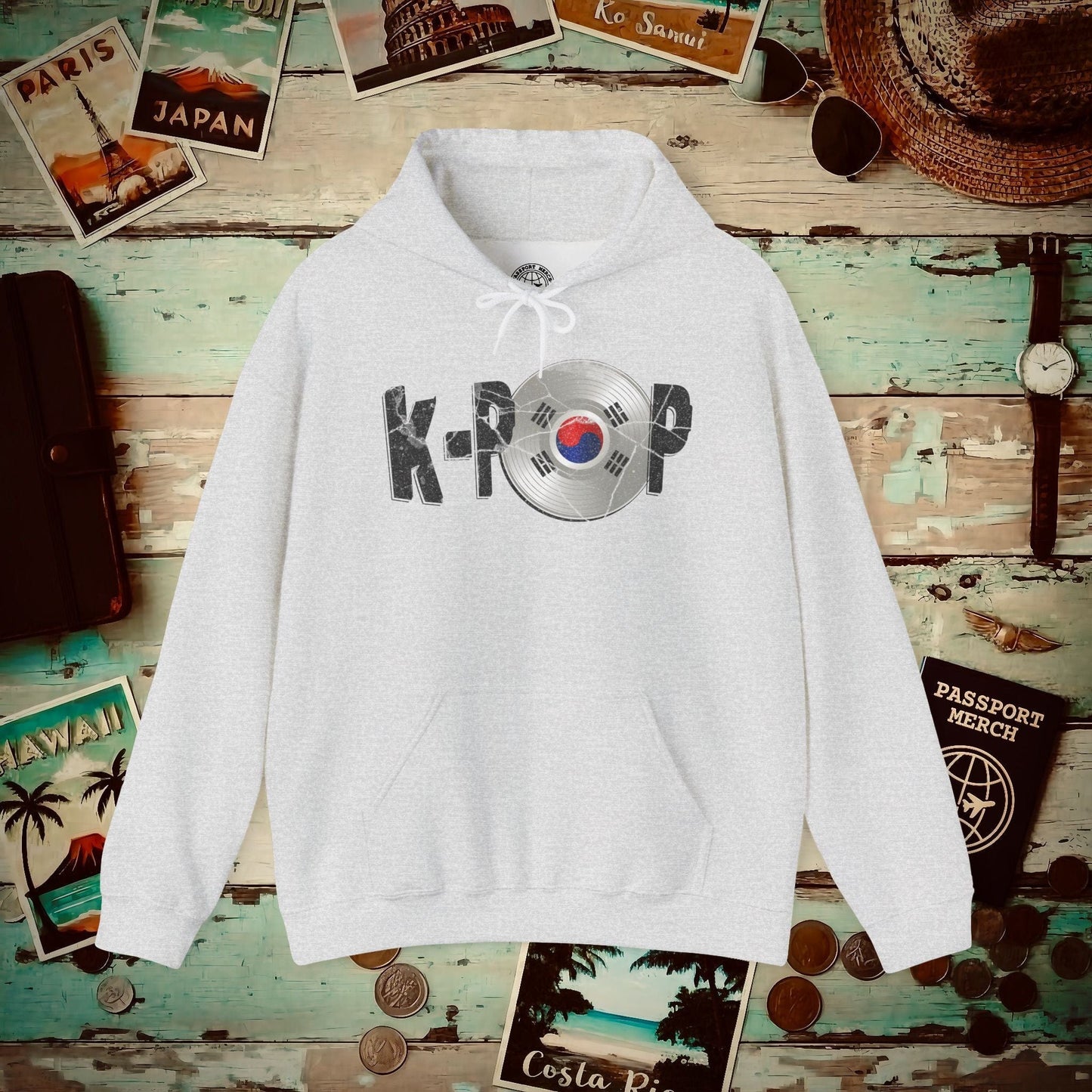 K-POP Vinyl, Korea Hoodie Ash / S