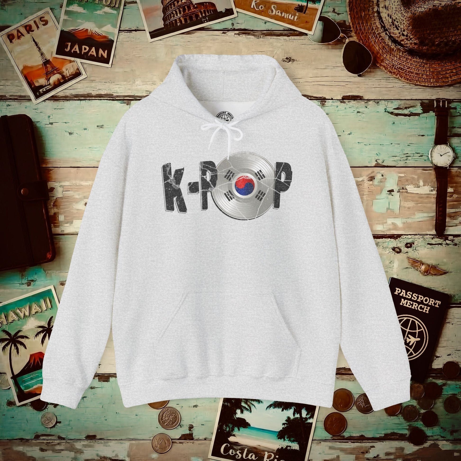 K-POP Vinyl, Korea Hoodie Ash / S