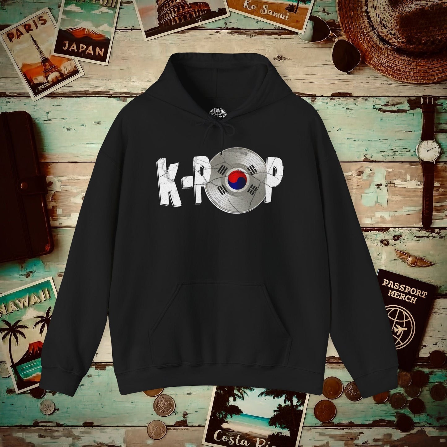 K-POP Vinyl, Korea Hoodie Black / S