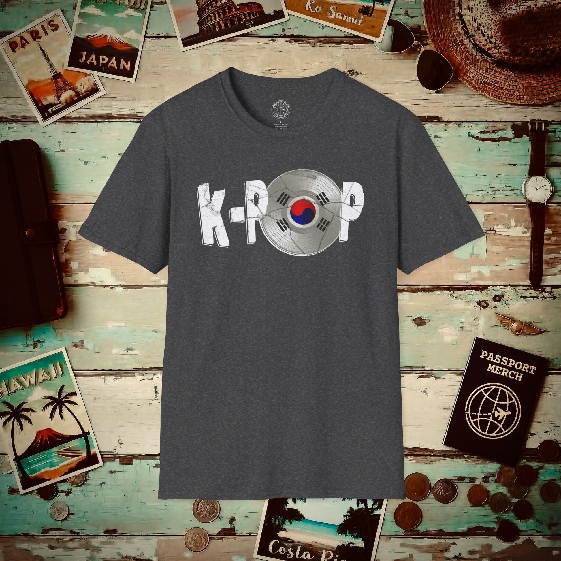 K-POP Vinyl, Korea T-Shirt Dark Heather / S