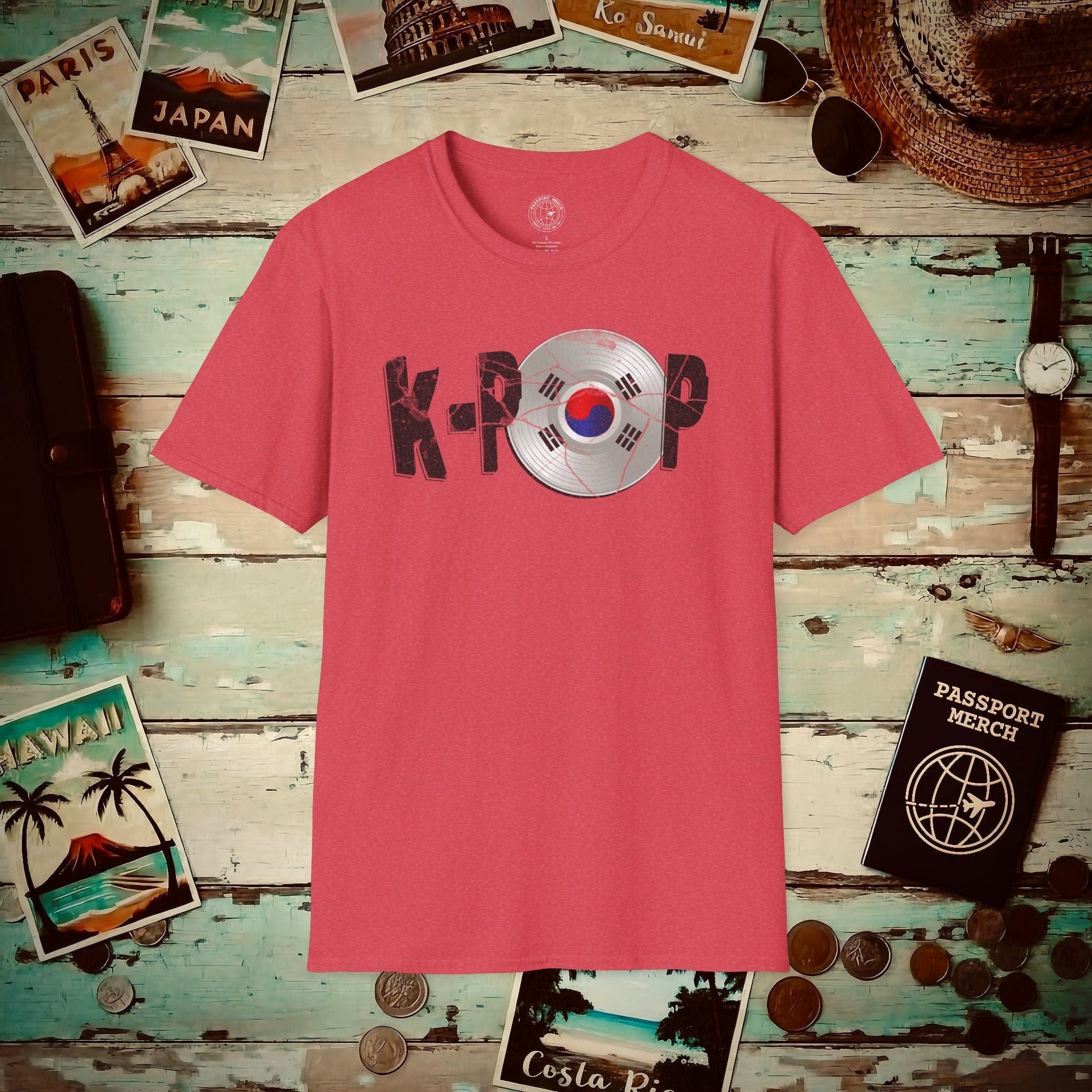 K-POP Vinyl, Korea T-Shirt Heather Red / S