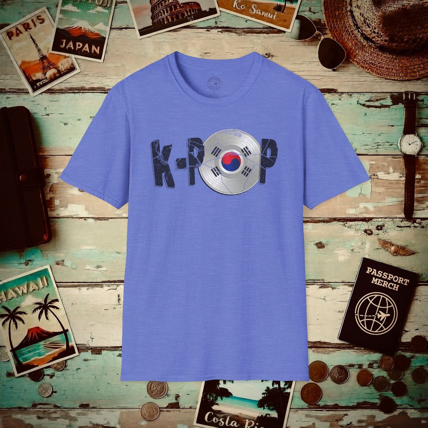 K-POP Vinyl, Korea T-Shirt Heather Royal / S