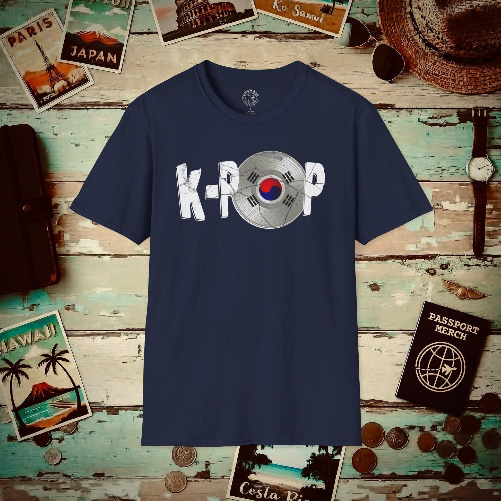 K-POP Vinyl, Korea T-Shirt Navy / S