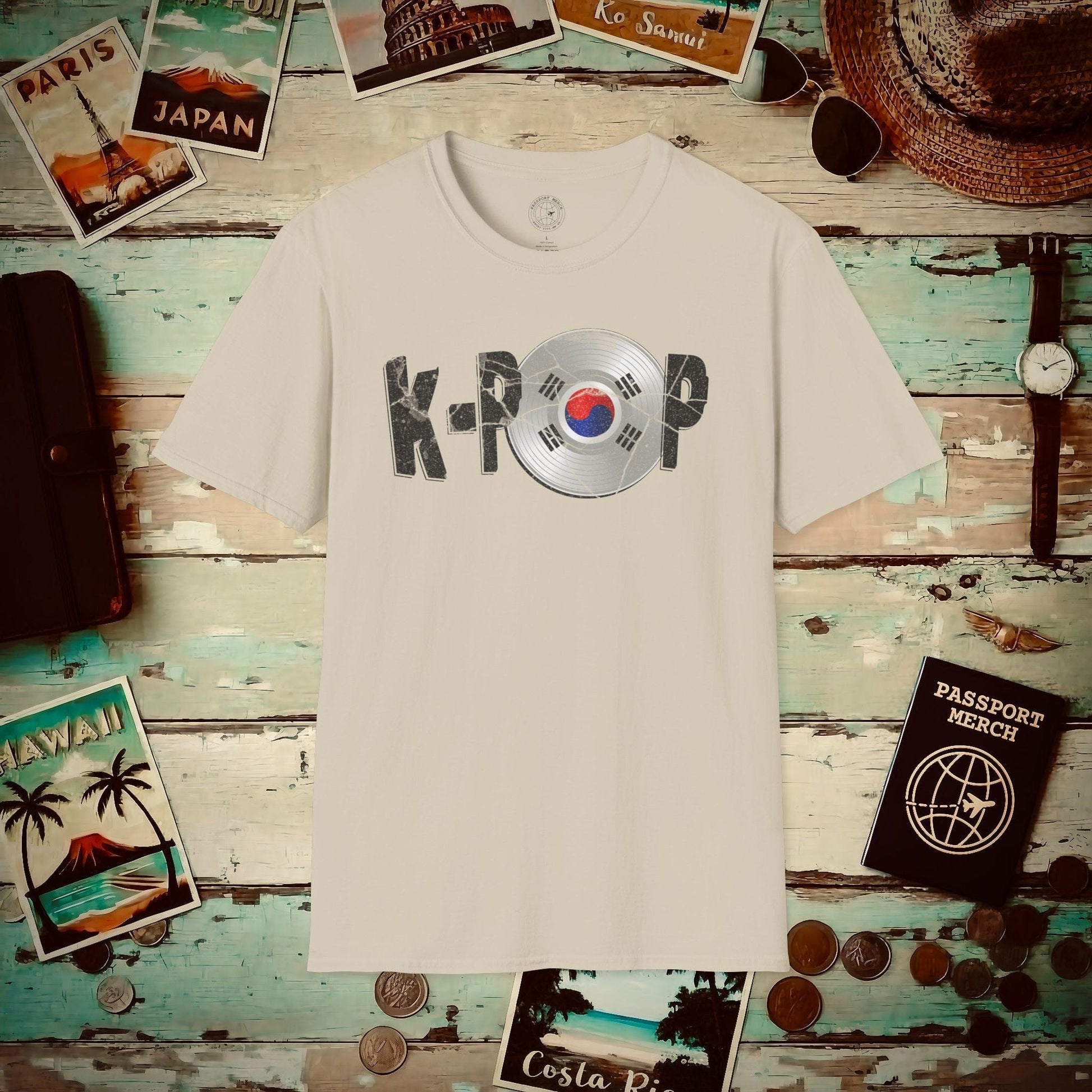K-POP Vinyl, Korea T-Shirt Sand / S