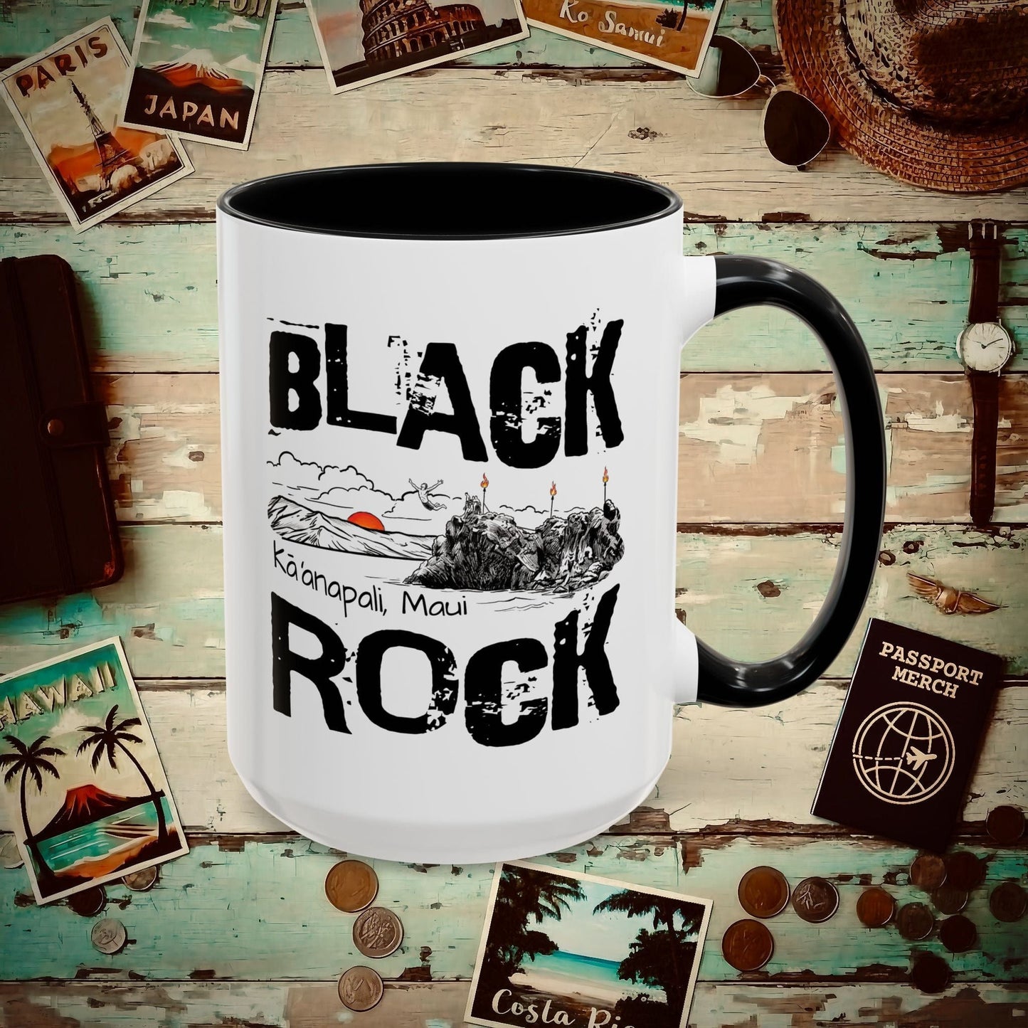 Kaanapali Maui Black Rock Jump, Hawaii 15oz Mug Black / 15oz
