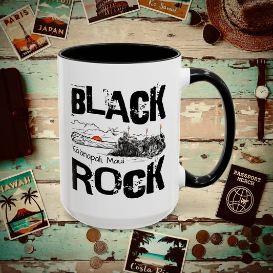 Kaanapali Maui Black Rock Jump, Hawaii 15oz Mug Black / 15oz