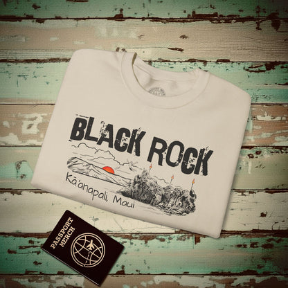 Kaanapali Maui Black Rock Jump, Hawaii Crewneck Sand / S