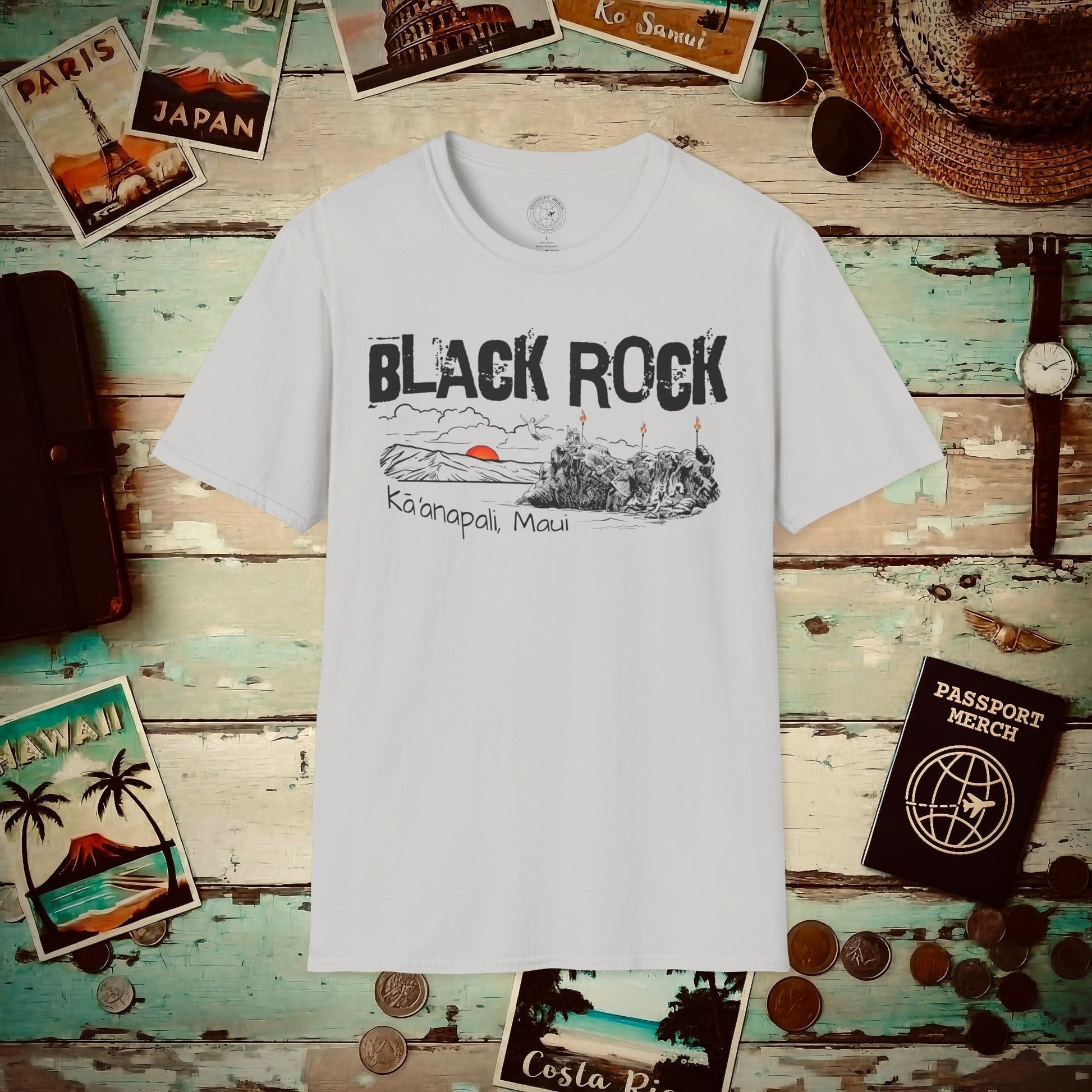Kaanapali Maui Black Rock Jump, Hawaii T-Shirt Ice Grey / S