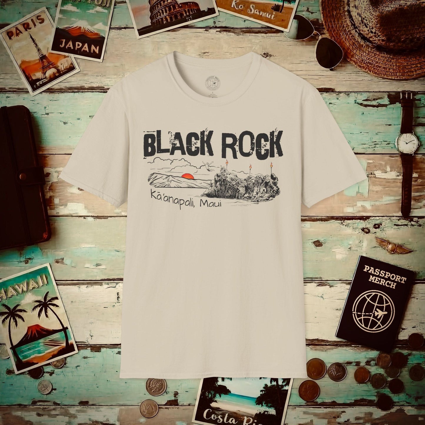 Kaanapali Maui Black Rock Jump, Hawaii T-Shirt Sand / S