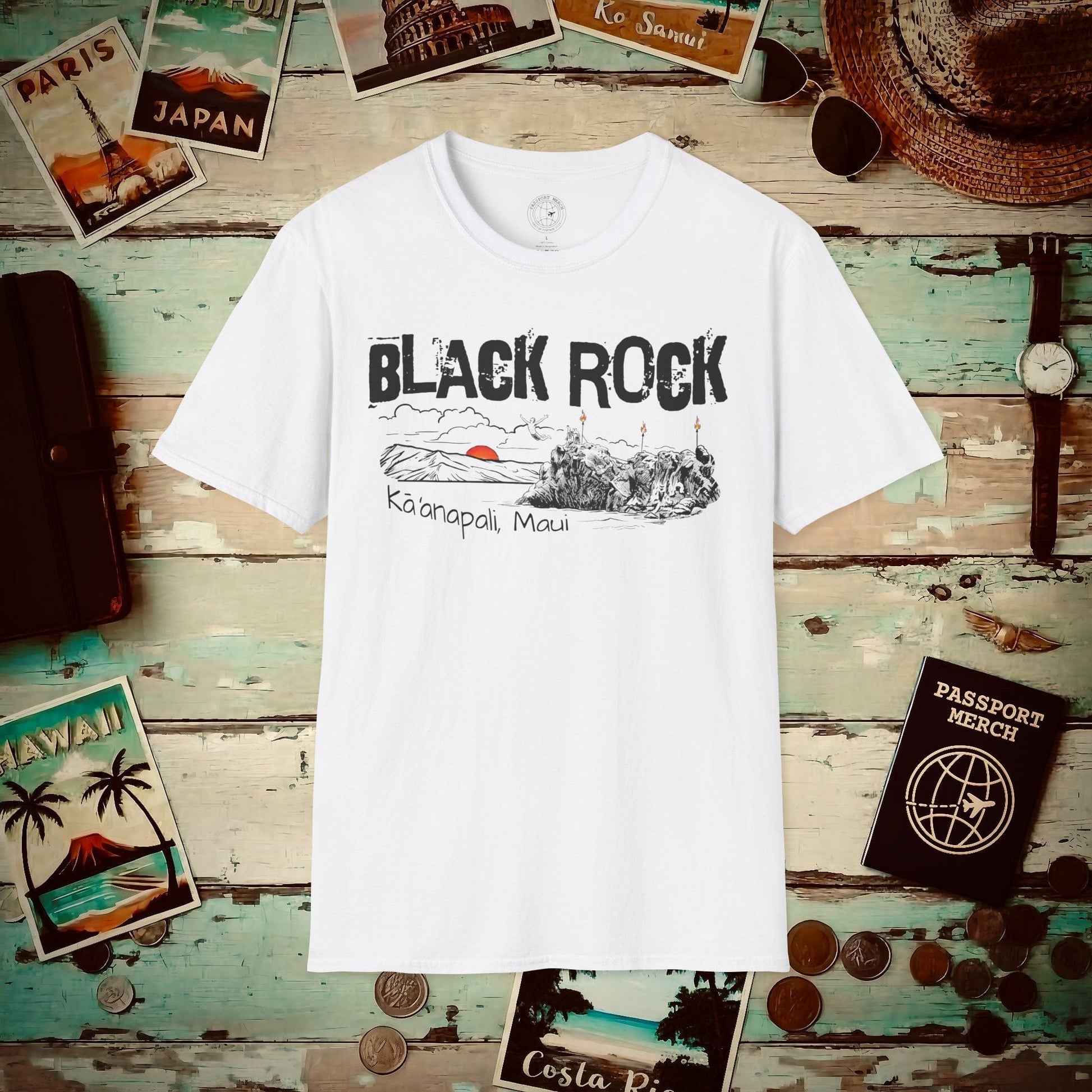 Kaanapali Maui Black Rock Jump, Hawaii T-Shirt White / S