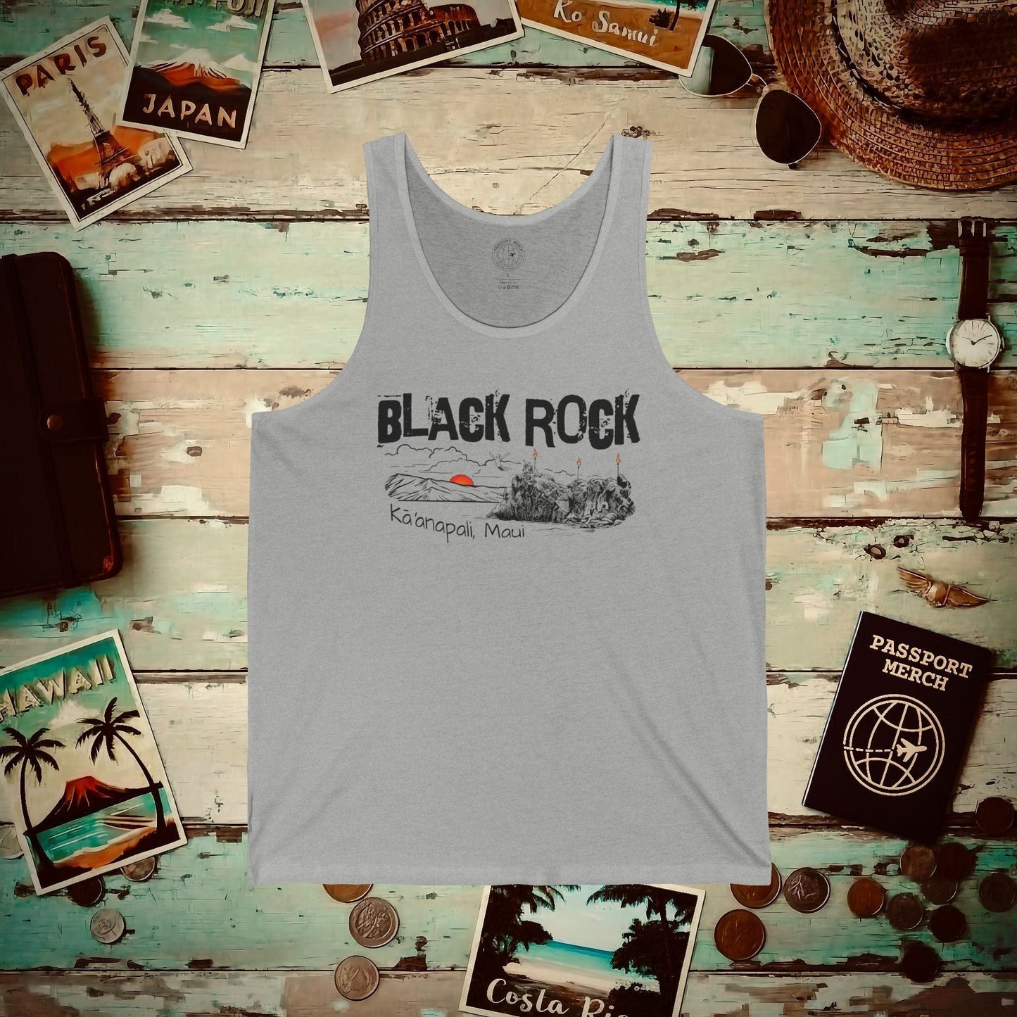 Kaanapali Maui Black Rock Jump, Hawaii Tank Top Athletic Heather / XS