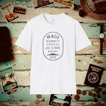 Kahului, Maui, Hawaii - Vintage Passport Stamp T-Shirt White / S