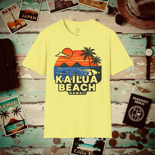 Kailua Beach, Hawaii - 80's Vintage T-Shirt Cornsilk / S
