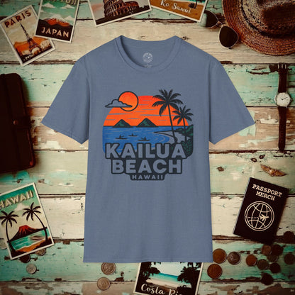 Kailua Beach, Hawaii - 80's Vintage T-Shirt Heather Indigo / S