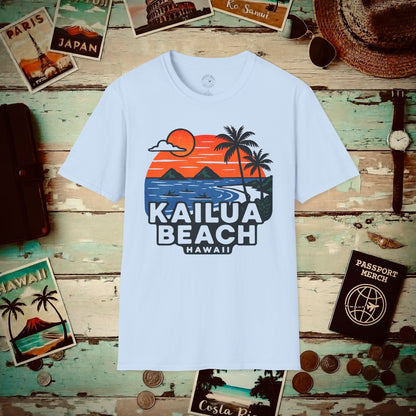Kailua Beach, Hawaii - 80's Vintage T-Shirt Light Blue / S