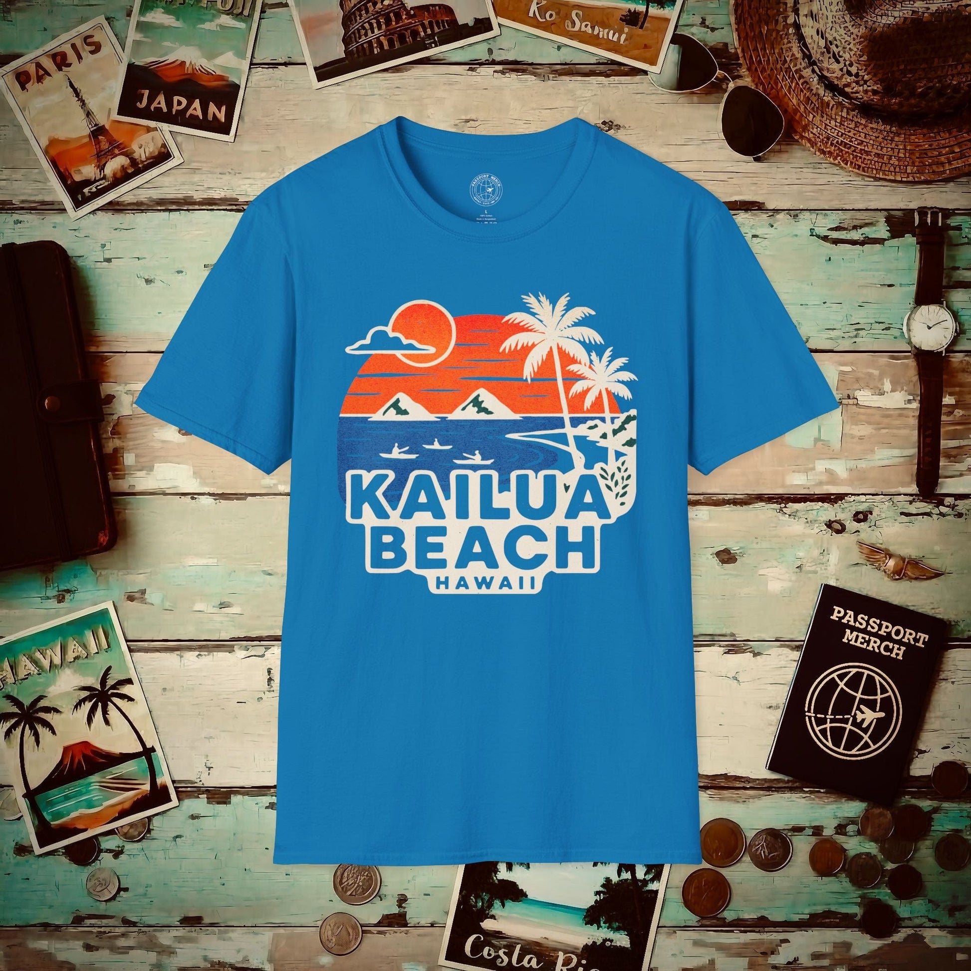 Kailua Beach, Hawaii - 80's Vintage T-Shirt Sapphire / S