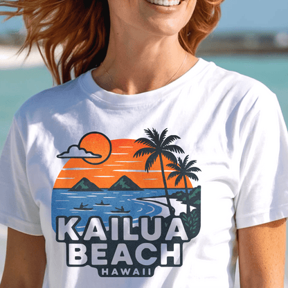 Kailua Beach, Hawaii - 80's Vintage T-Shirt White / S