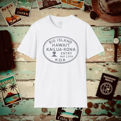 Kailua-Kona, Big Island, Hawaii - Vintage Passport Stamp T-Shirt White / S