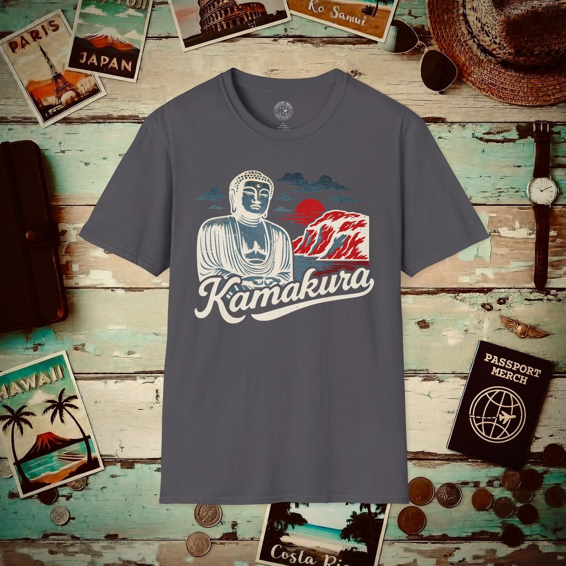 Kamakura, Japan - 80's Vintage T-Shirt Charcoal / S