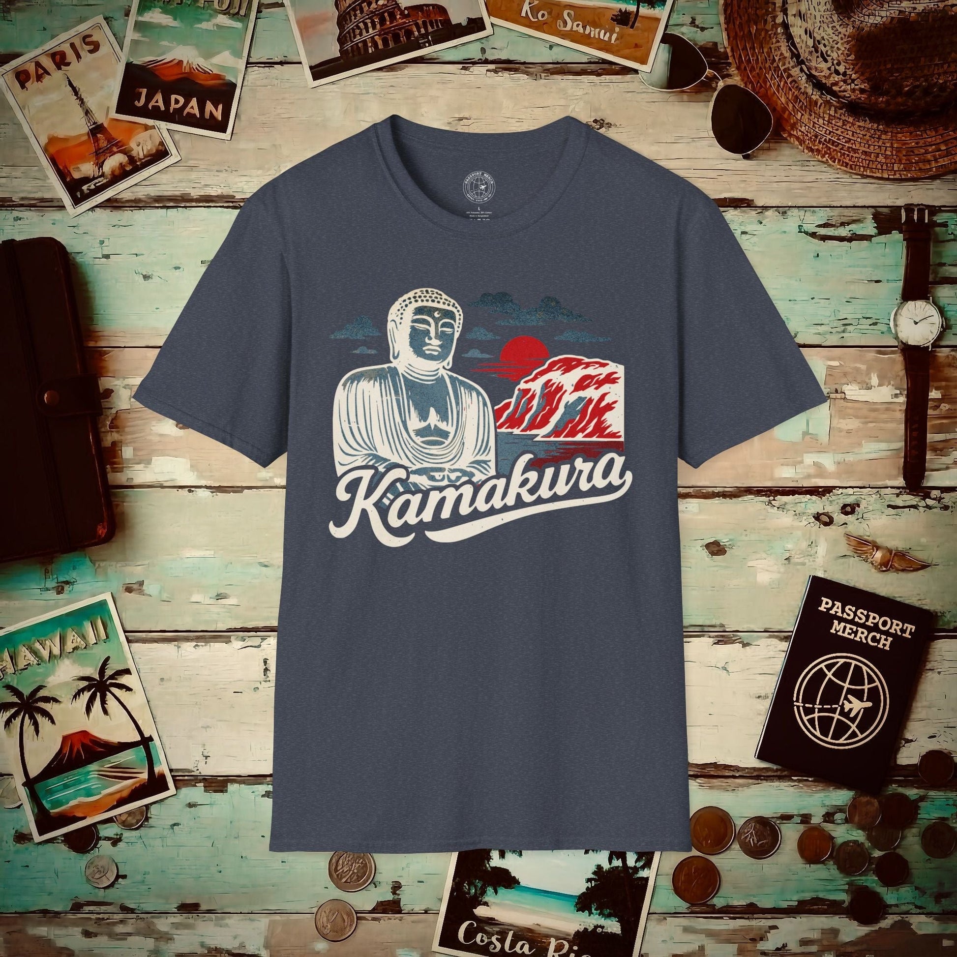 Kamakura, Japan - 80's Vintage T-Shirt Heather Navy / S