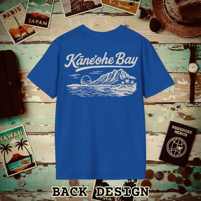 Kaneohe Bay Vintage Monochrome, Hawaii Back Print T-Shirt Royal / S
